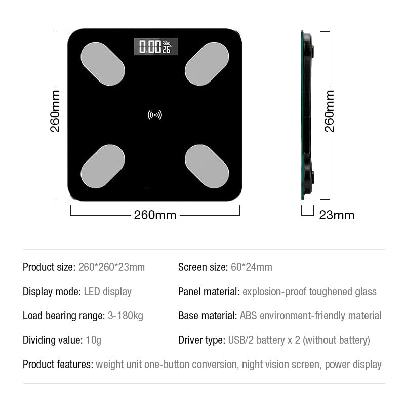 Bluetooth Smart Scale (KGs/LBs) BMI%